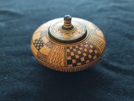 Pyxide miniature grecque en terre cuite, vintage