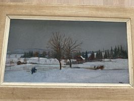 Gemälde Winterlandschaft vom Maler Paolo
