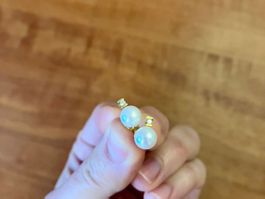 Hochwertige Shibota Perlen-Ohsrtecker mit Diamant, 750 Gold