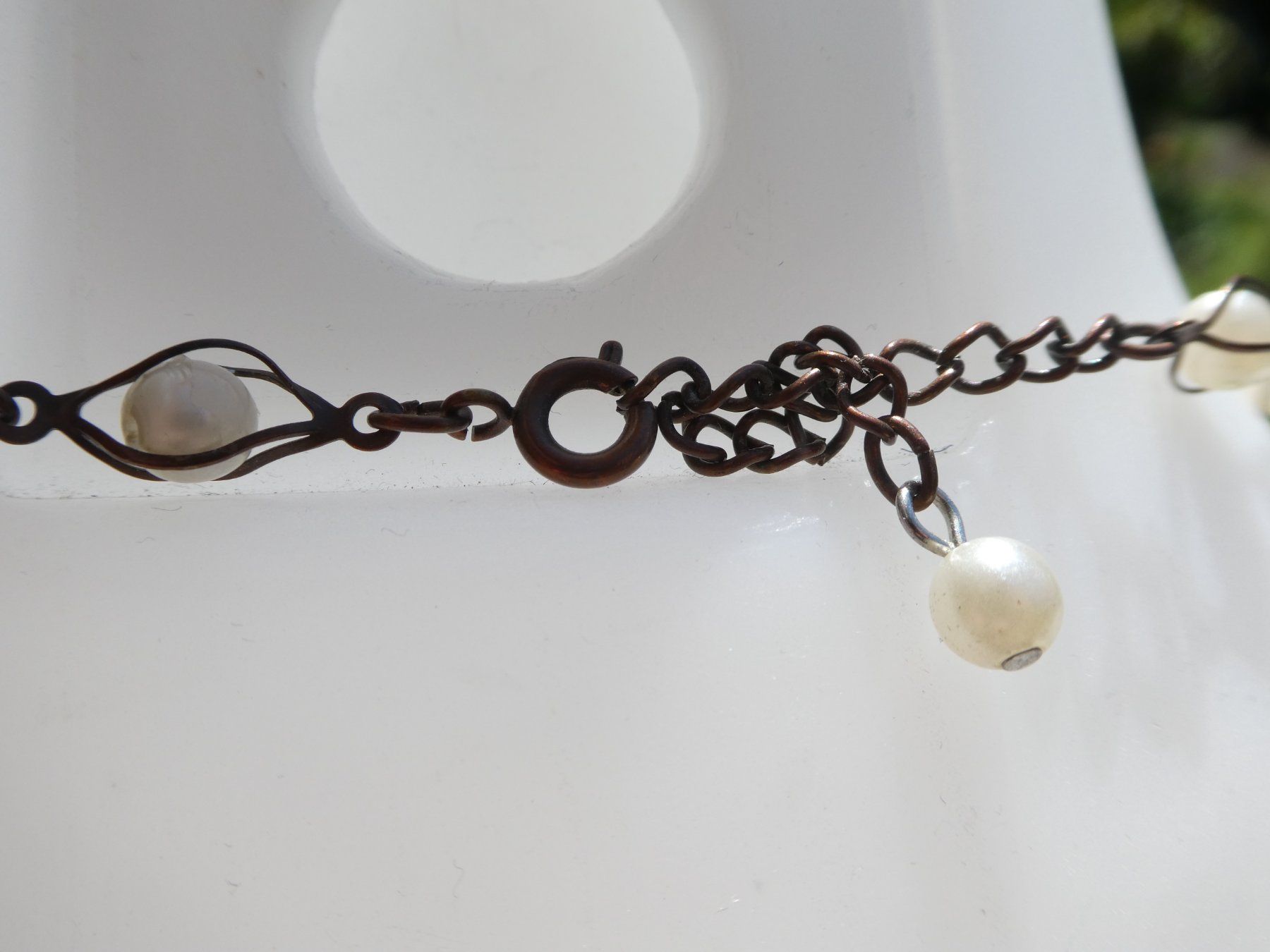 Catenine: Handgewickelte Vintage-Kette mit Perlenoptik – Usato da Gattikon venduto da kaandooh 2