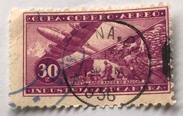 Briefmarken aus Kuba  in den Luftpost gestempelt