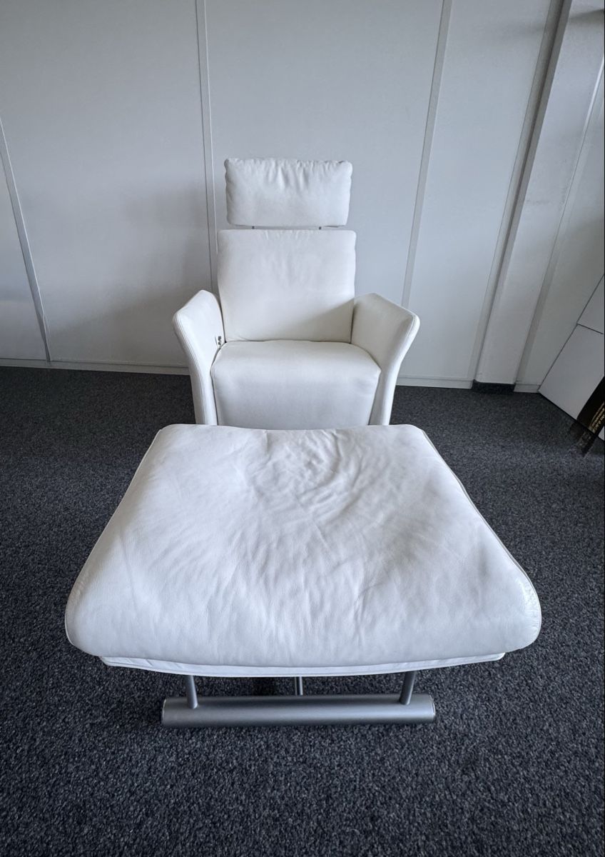 Intertime Sessel: Intertime Relaxsessel mit Hocker, Leder weiss, Top Zustand! – Gebraucht aus Volketswil von CHEF2222 8