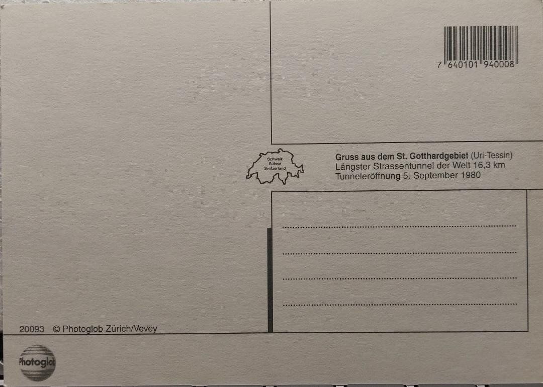Cartoline postali: St. GOTTHARD - Passhöhe - Tunnel – Nuovo (secondo la descrizione) da Delémont venduto da Domdom1 1