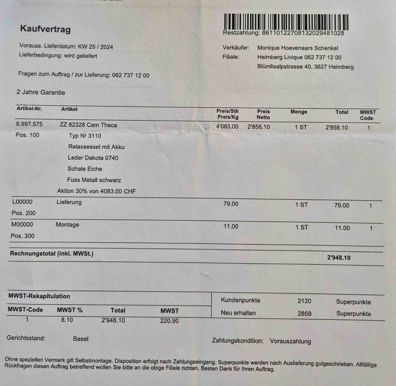 Sessel: Relaxsessel Cam aus Leder – Gebraucht aus Matten b. Interl von wei_qbj9 9