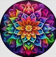 Kreuzstich-Sticken-Handarbeit-Geschenk- Lotusblume- 30x30cm