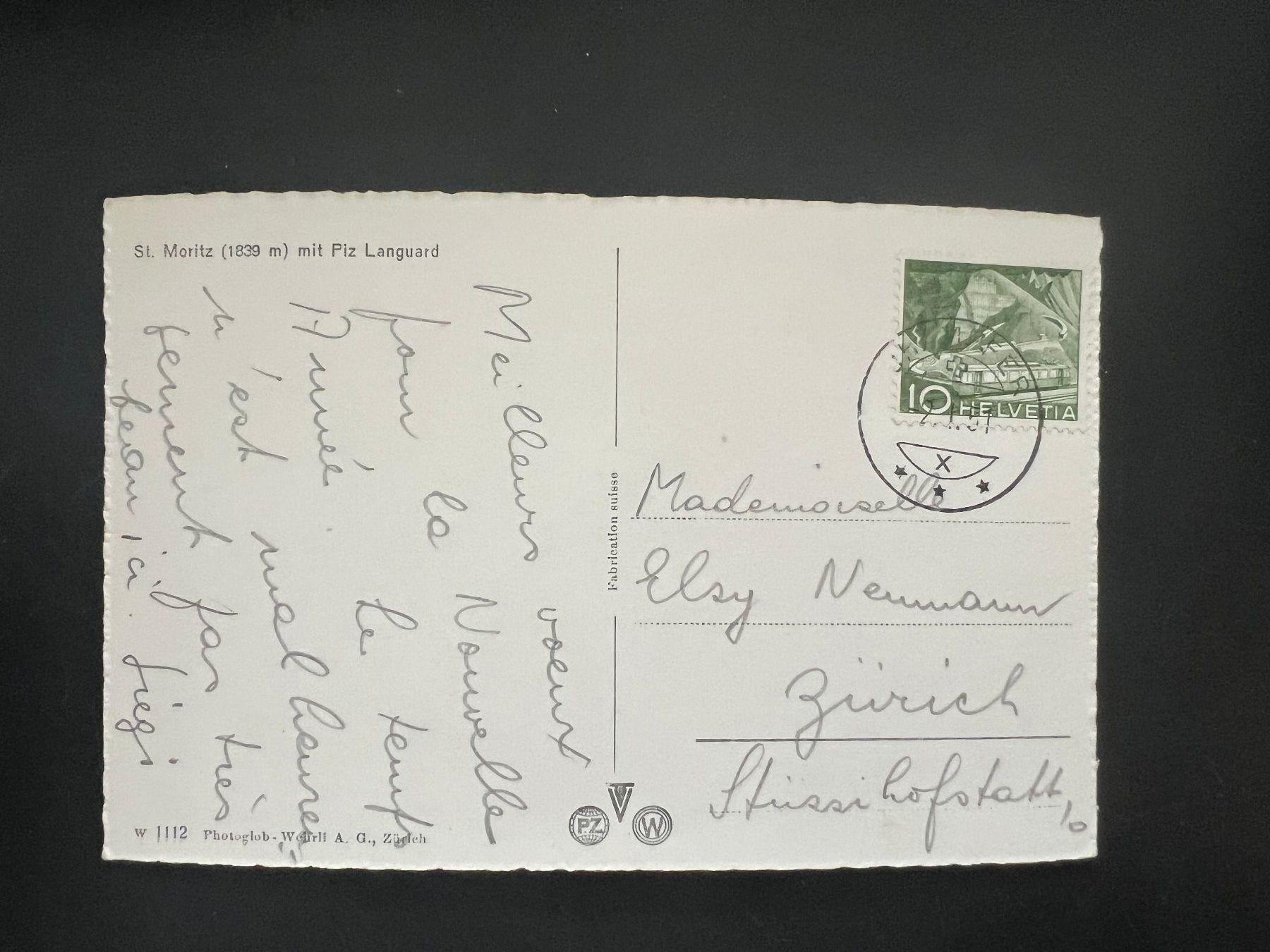 Cartoline postali: Ansichtskarte St. Moritz 1951   (G49) – Usato da Hinwil venduto da Sidi4 1
