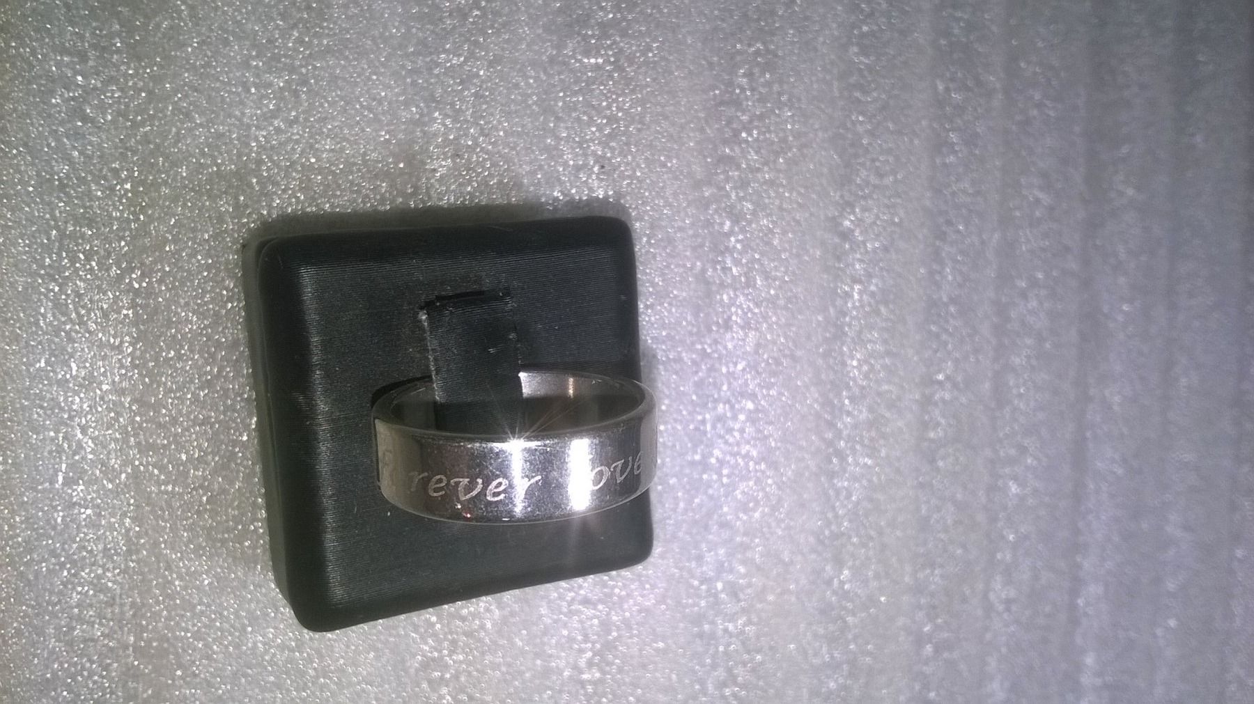 Anelli: RING EDELSTHAL,,,SILBER FARBE MIT SCHREIBEN – Nuovo (secondo la descrizione) da Basel venduto da bijoutrie_4