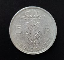 5 Francs Münze Belgien 1949