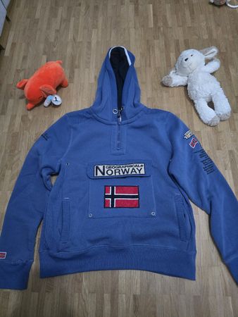 Sweat à capuche Geographical Norway, taille M, bleu💙