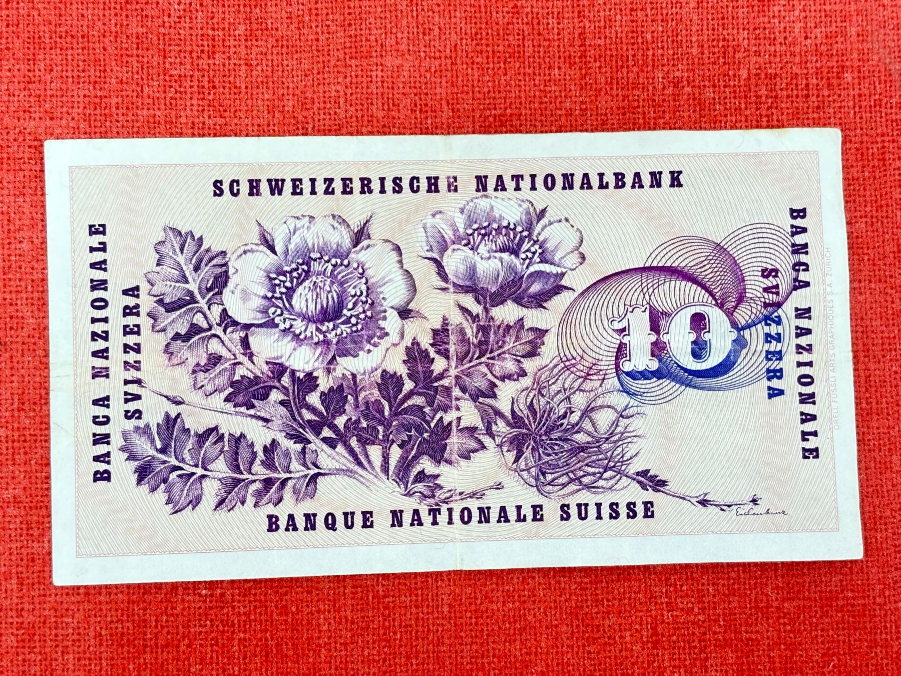 Billets de banque: 10 Franken Banknote 1974 gebraucht – D'occasion à Ormalingen par digital09 1