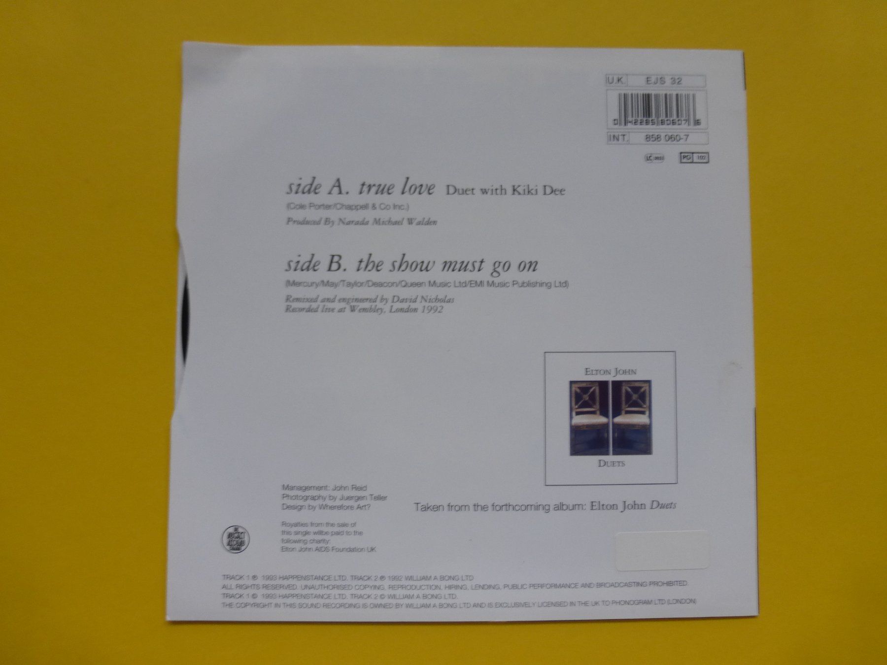 Dischi in vinile: Elton John & Kiki Dee – True Love – Usato da Zürich venduto da Swiss57 1