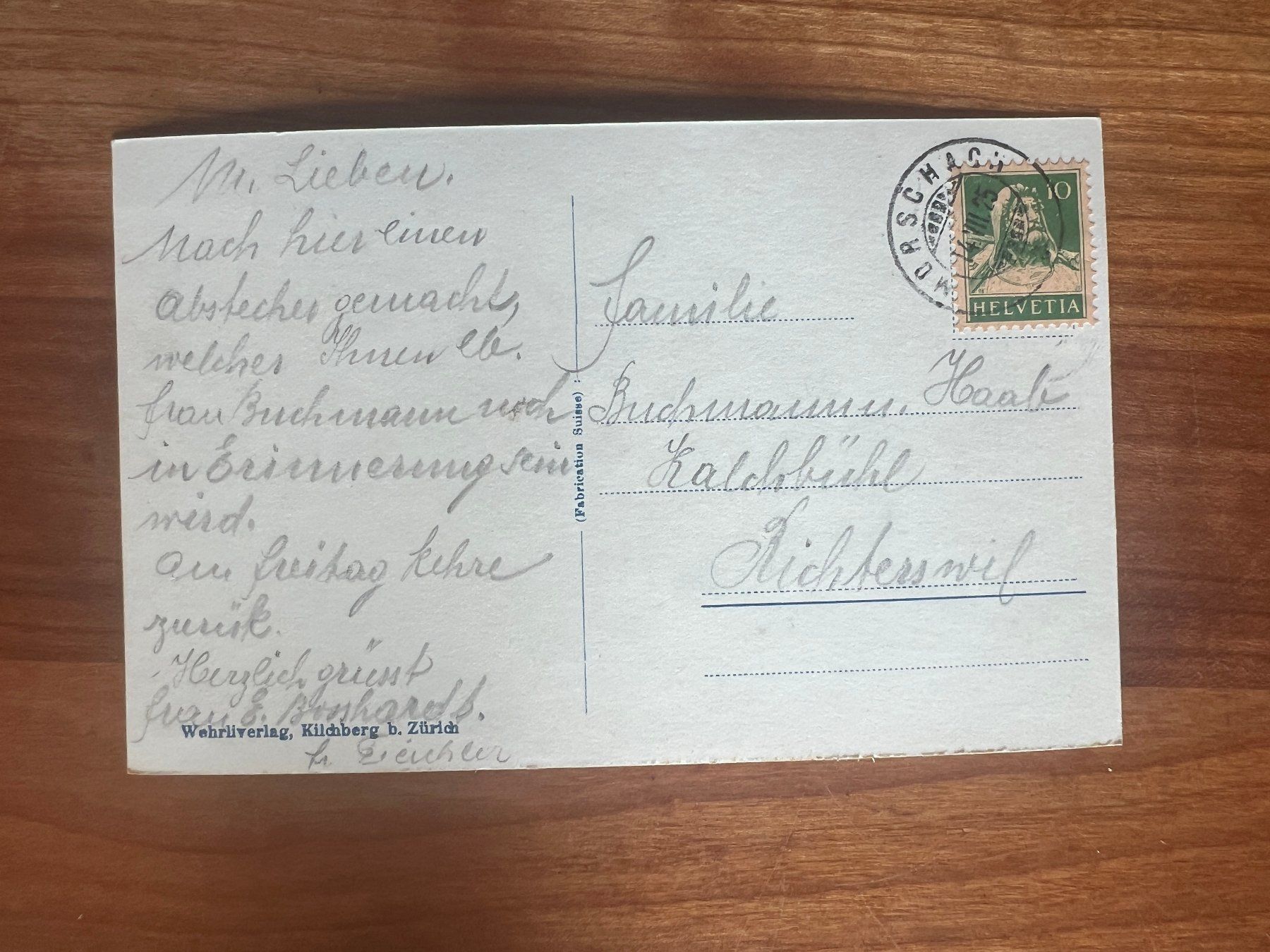 Cartoline postali: Ansichtskarte Morschach 1925  (G20) – Usato da Hinwil venduto da Sidi4 1