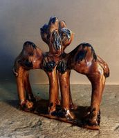 Midcentury Majolika Keramik Figur Kamele