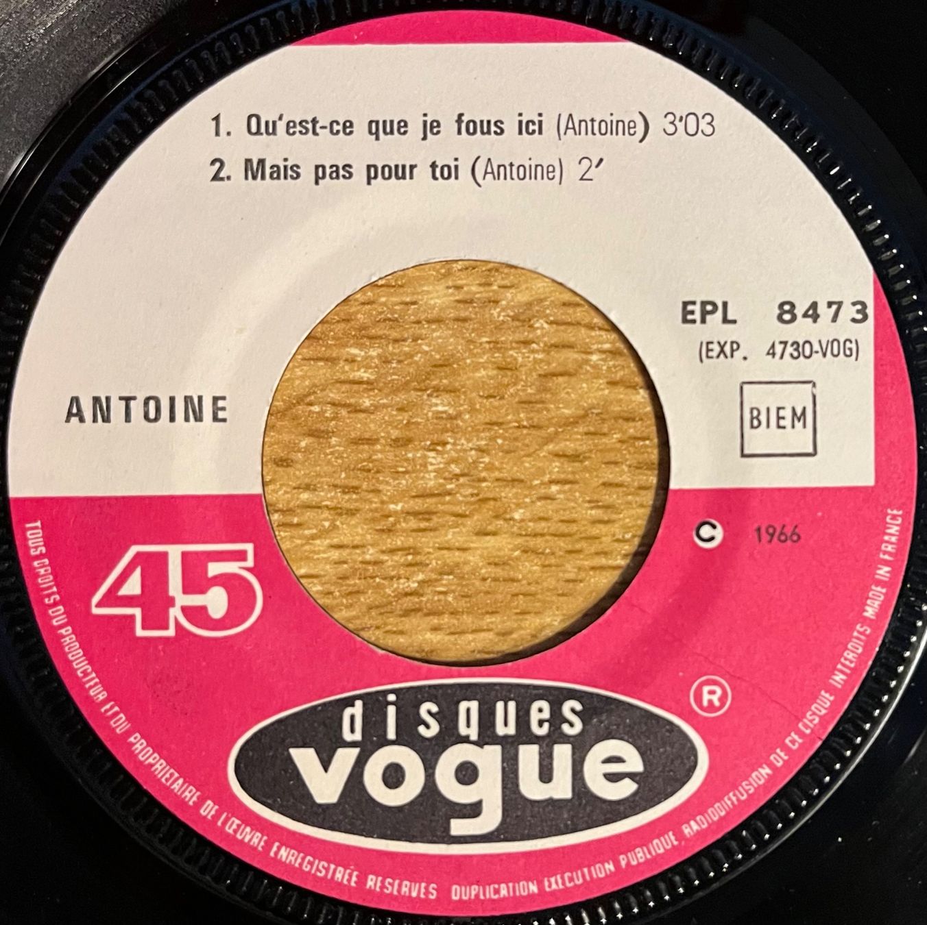 Dischi in vinile: ANTOINE - UN ÉLÉPHANT ME REGARDE – Usato da Bussigny venduto da vinyl-pas-cher 3
