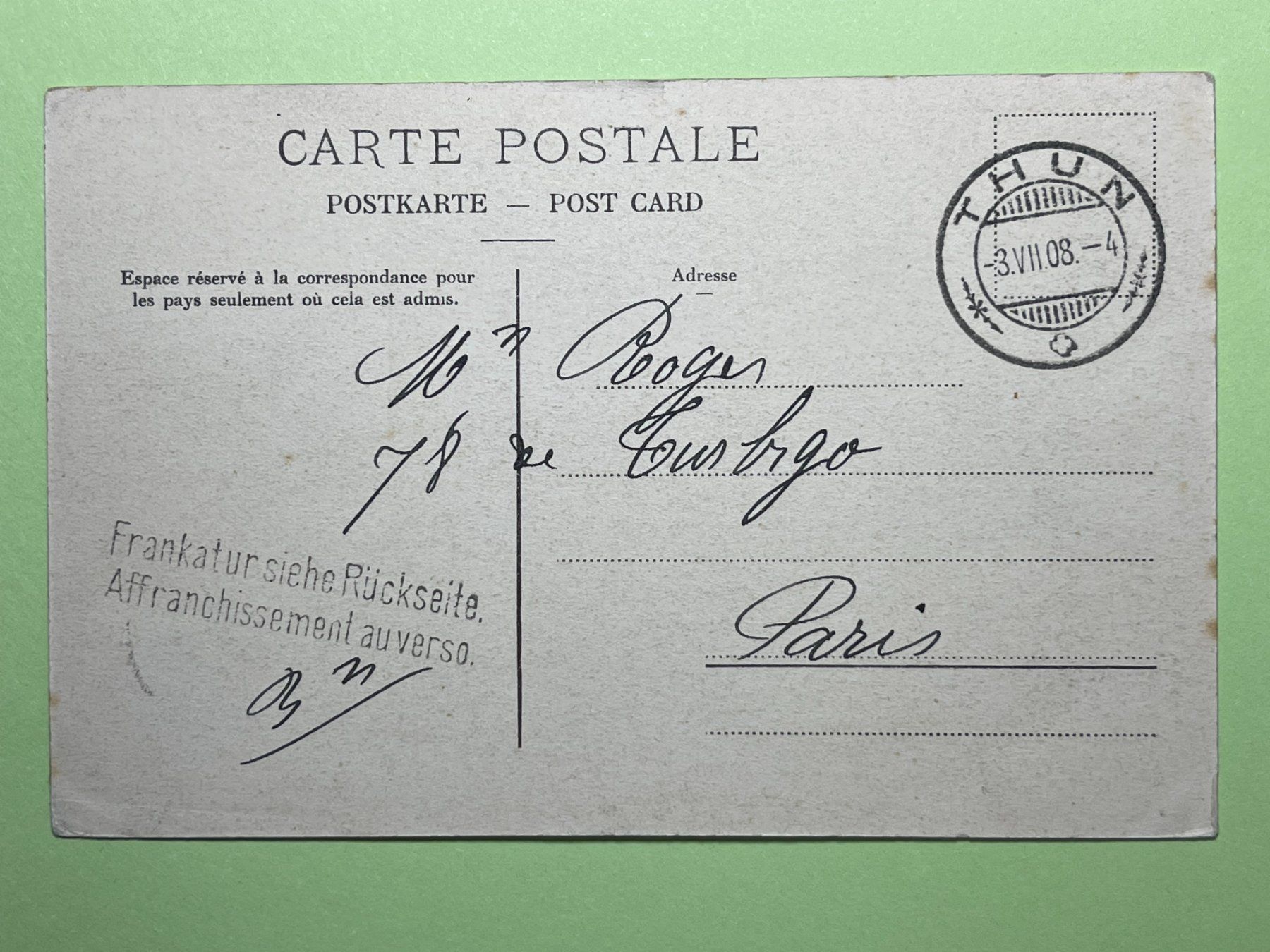 Cartoline postali: Feldartillerie - Thun 1908 - 12064 – Usato da Steg VS venduto da _vinci_ 1