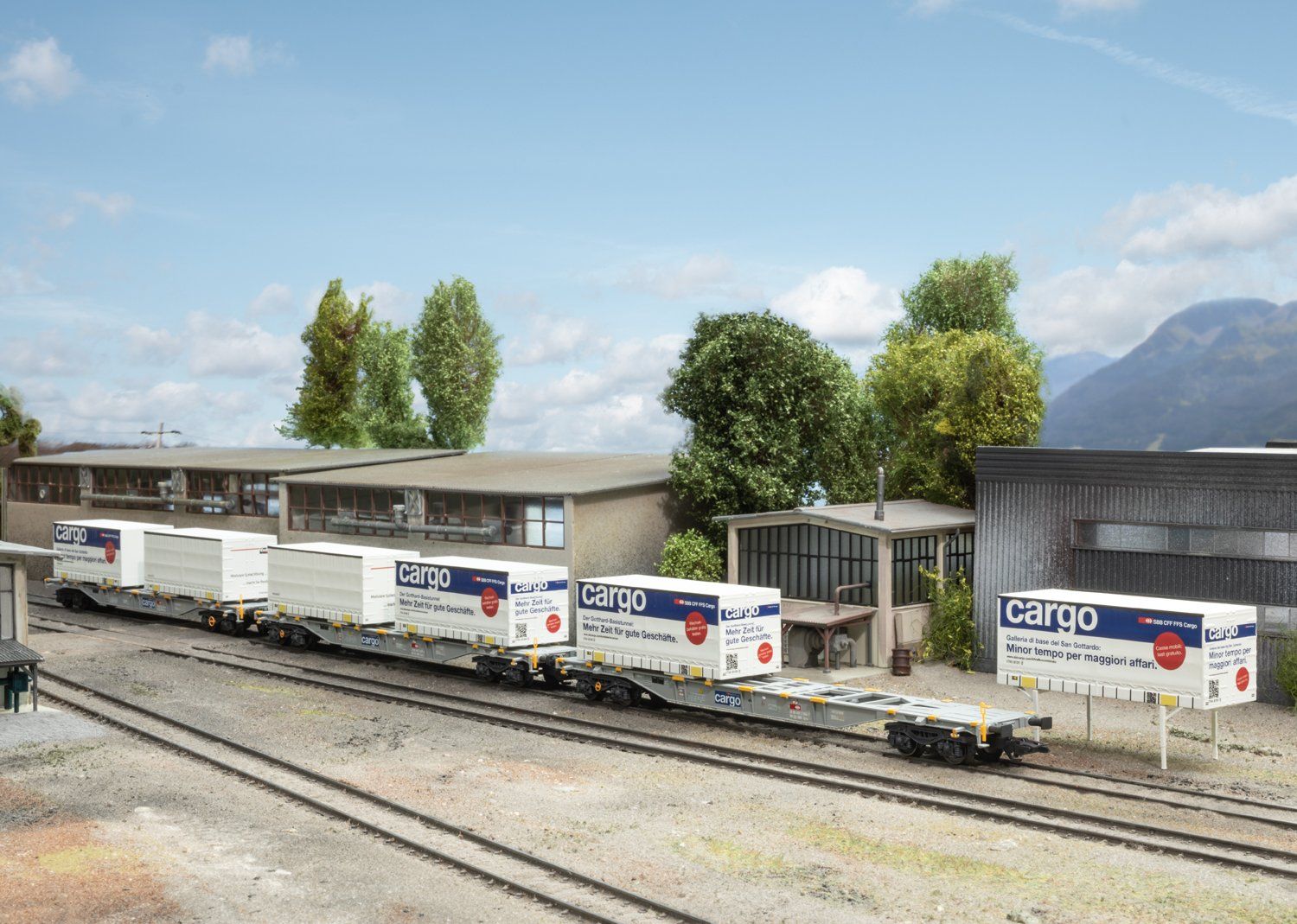 Märklin Modellini di ferrovie: Märklin 47463 - Containertragwagen-Set SBB Cargo – Nuovo e nell'imballaggio originale da Rotkreuz venduto da MOBAHN-1zu87 1
