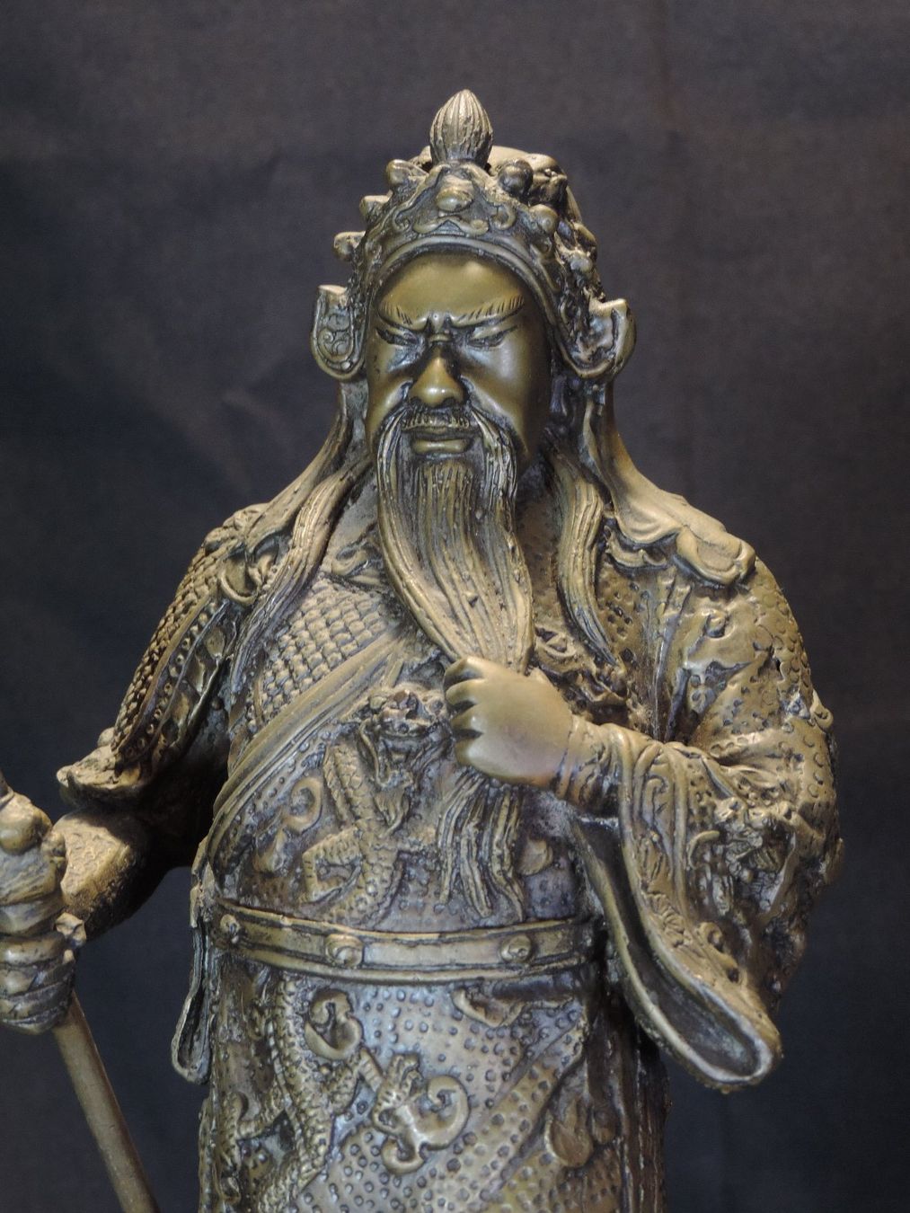 Statuette: Bronzefigur Guan Yu, Chinesischer General – Usato da Duggingen venduto da roterbambus 4