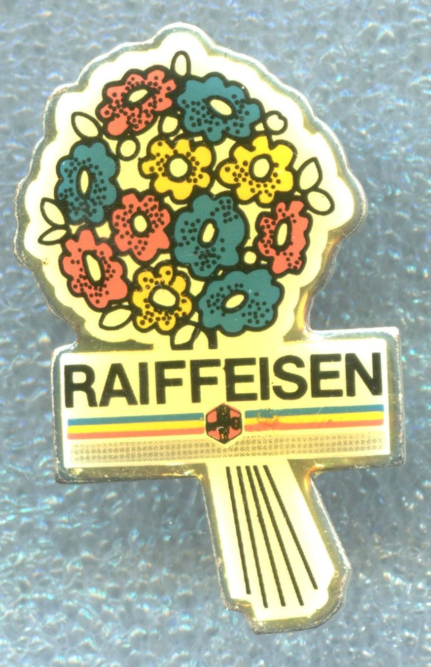 Plaketten & Abzeichen: RAIFFEISEN Bank  Blumenstrauss – Gebraucht aus Winterthur von Sammleroase