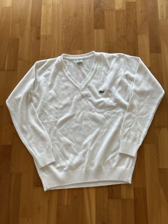 Pulli Lacoste V-Ausschnitt weiss Baumwolle Grösse L 40-60 Ze