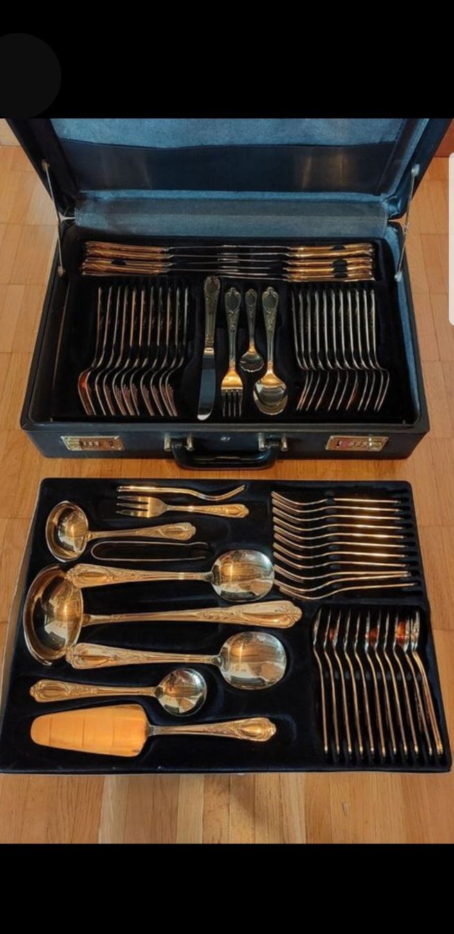 Solingen Bestecksets: Besteck Set SOLINGEN Mod 2000 - "Gloria Royal" 23/24 ct. hv. – Neu (gemäss Beschreibung) aus Staufen von jasminm01