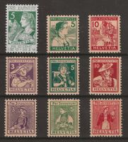 Pro Juventute Nr. J1 - J9, postfrisch ** KP 340.--
