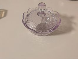 Vintage Bonbonniere aus Glas, zartes Lila, Villeroy Boch