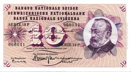 Alte 10 Franken Banknote «Fünfte Banknotenserie (1956)»