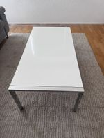 Salontisch weiss mit Chromgestell L120cm B60cm H40cm