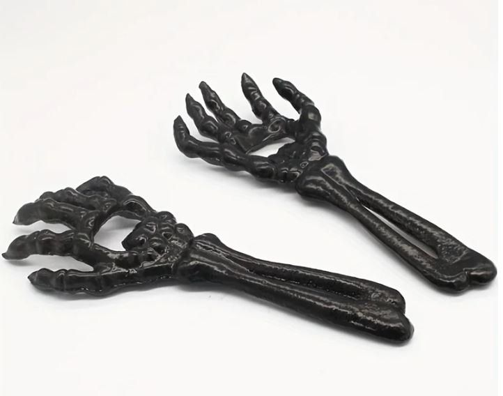 Halloween-Haarspangen Mit Skelett-Hand – 2er-Set, Gothic-Deko Für Damen & Mädchen