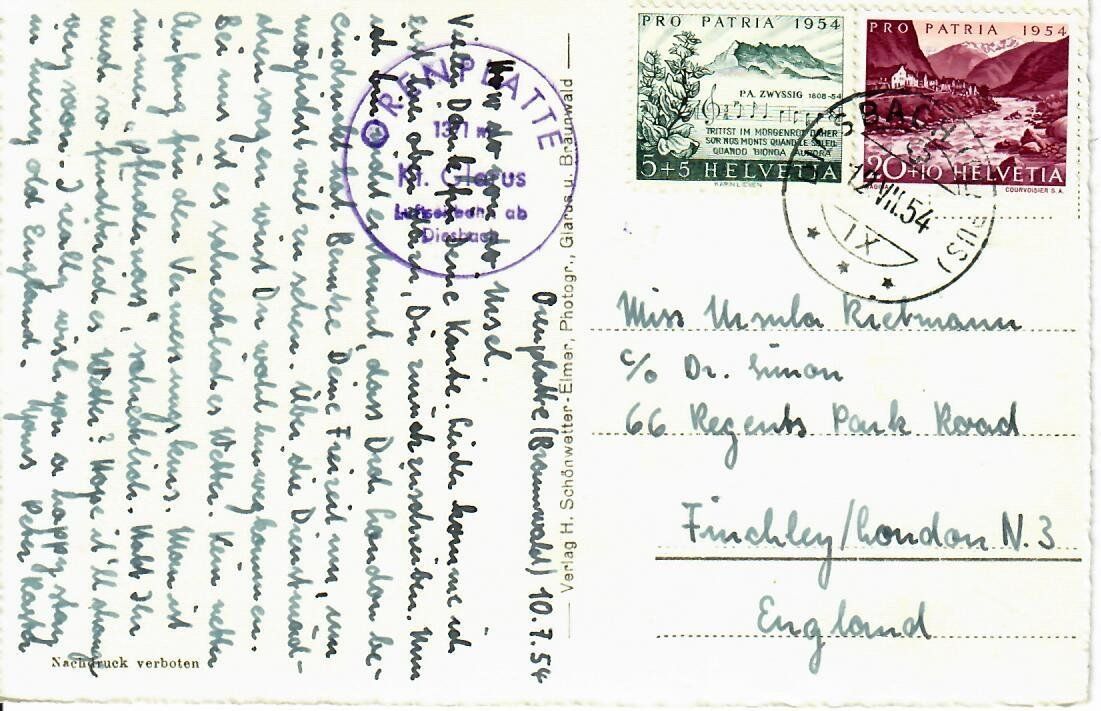 Cartoline postali: Berggasthaus Ohrenplatte - Braunwald – Usato da Hochdorf venduto da Ziegel-16 1