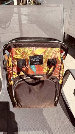 Rucksack braun mit Muster