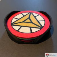 Avengers Superhero Coaster Set with Holder 3D Printed