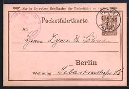Vorläufer-AK Berlin, 1895, Packetfahrtk