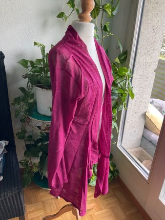 Super veste fuchsia NID D’ABEILLE Lagenlook et spéciale, t.L