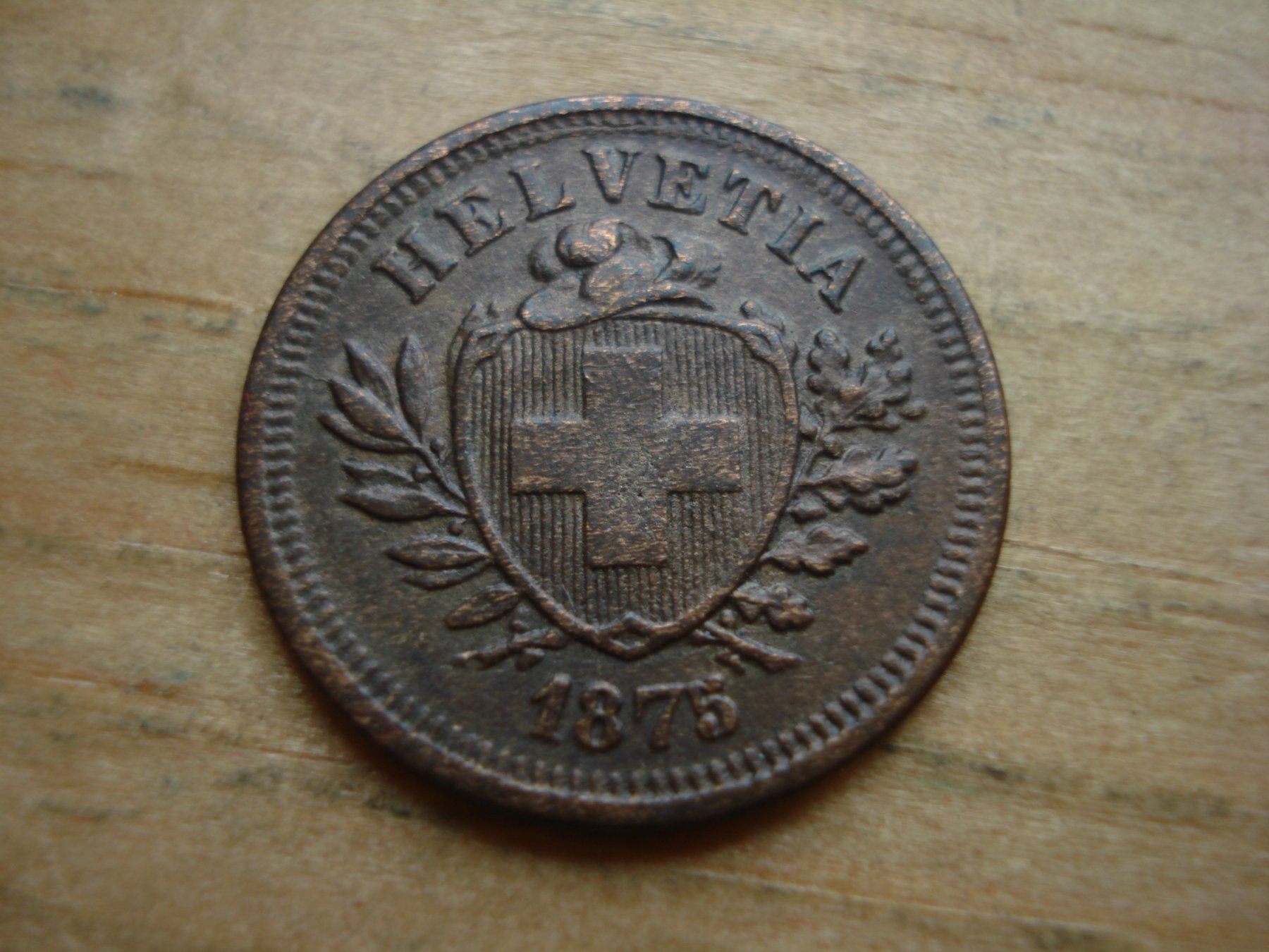 Alle Münzen: (W5) 1 Rappen 1875 – Gebraucht aus Erlach von Net-Coins