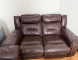 Zweisitzer Sofa Leder braun elektrisch gebraucht