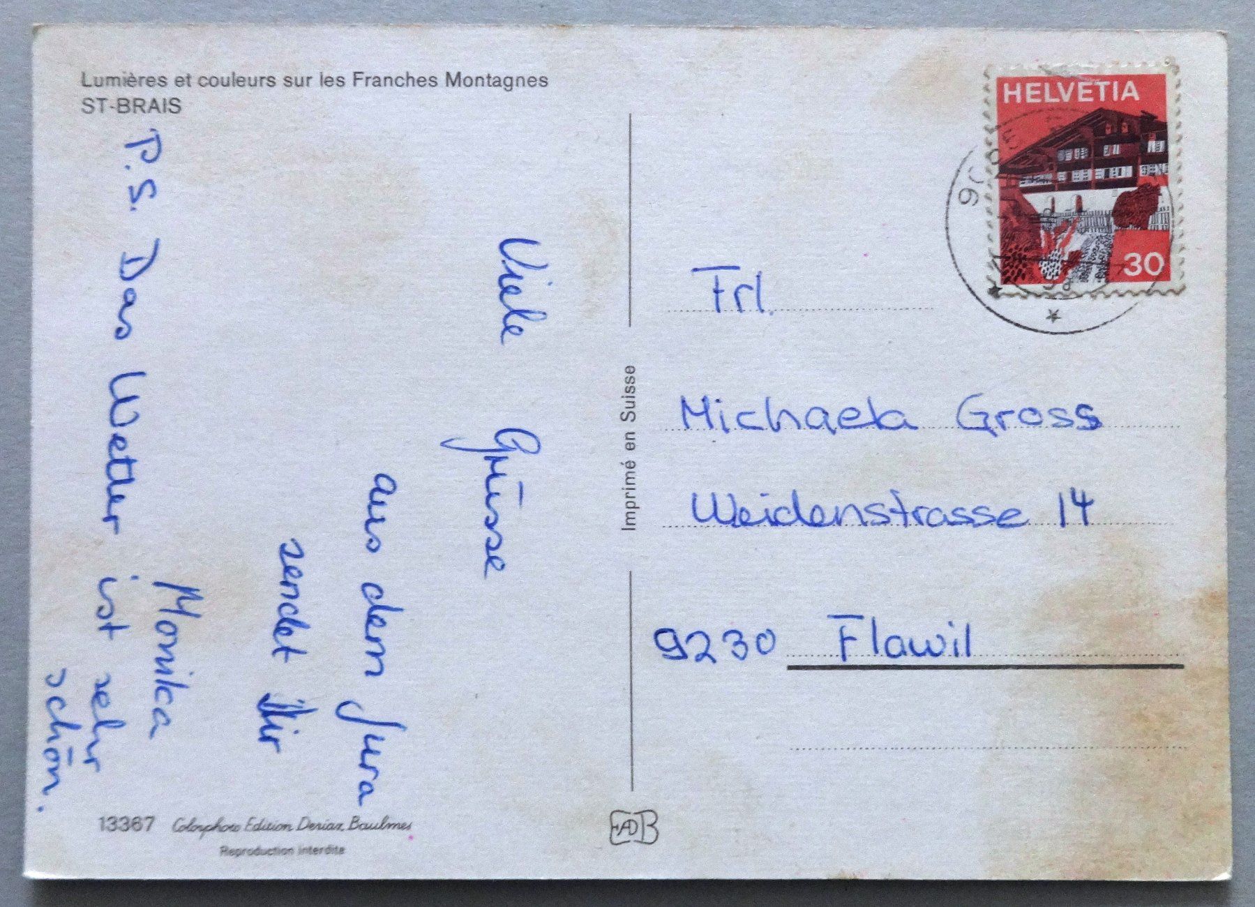 Cartoline postali: St-Brais, Franches Montagnes – Difettoso da Fétigny venduto da Billy2miny 1