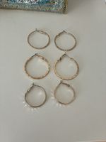Creolen Set 3 Paar Ohrringe goldfarben. Neu 