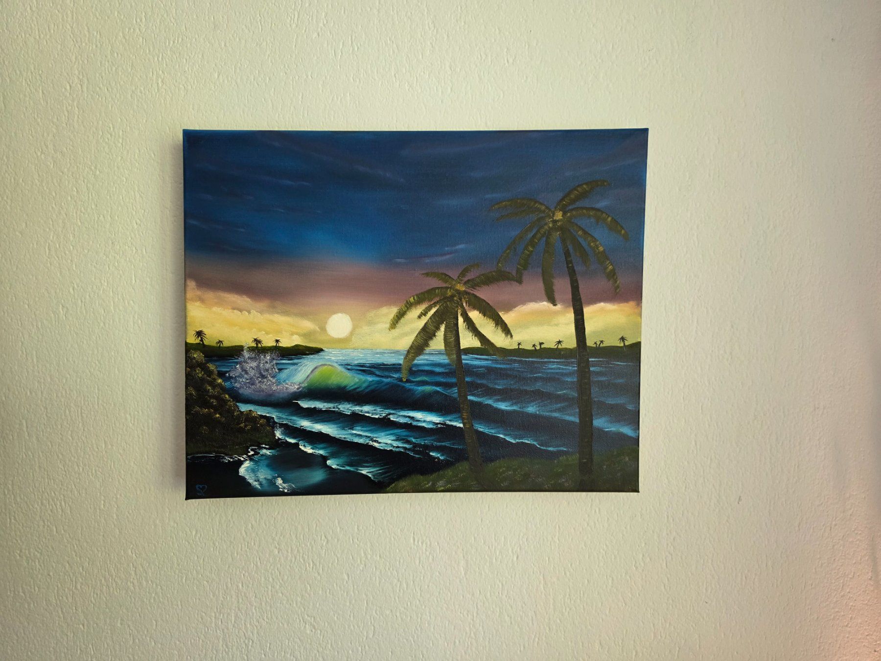 Dipinti: Ölgemälde auf Leinwand Meer mit Palmen 40cmx50cm Querformat – Nuovo (secondo la descrizione) da Adliswil venduto da SibylleSpycherArt 2