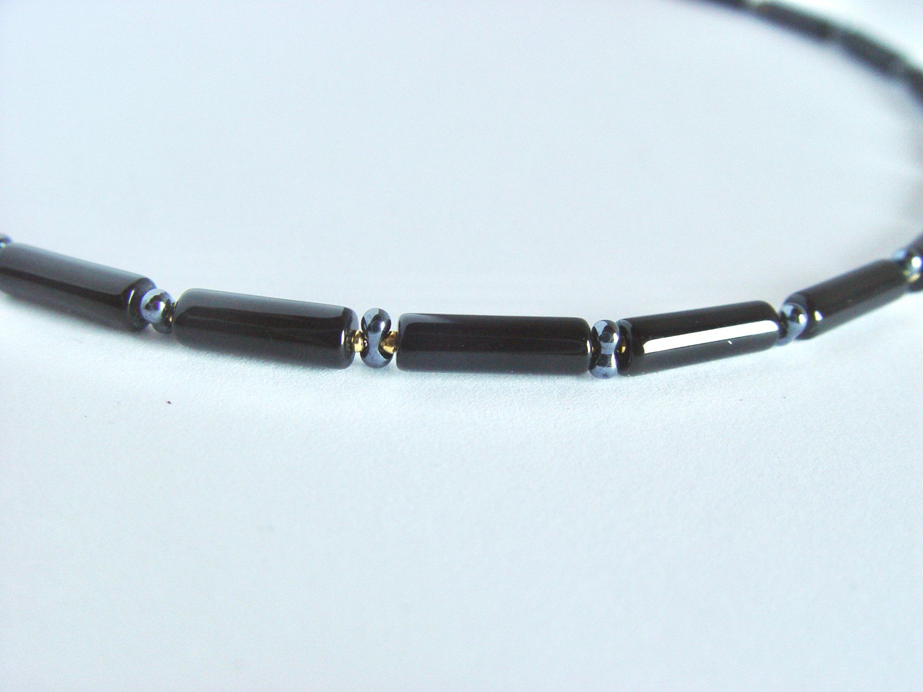Ketten: Kette aus Onyx Stabperlen – Neu (gemäss Beschreibung) aus Henggart von gernli 2