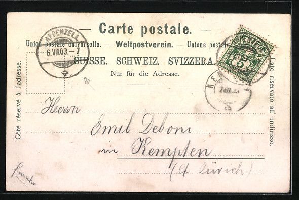 Cartoline postali: Gruss aus dem Appenzellerland, Schweizer – Usato da Berlin venduto da bartko-reher 1