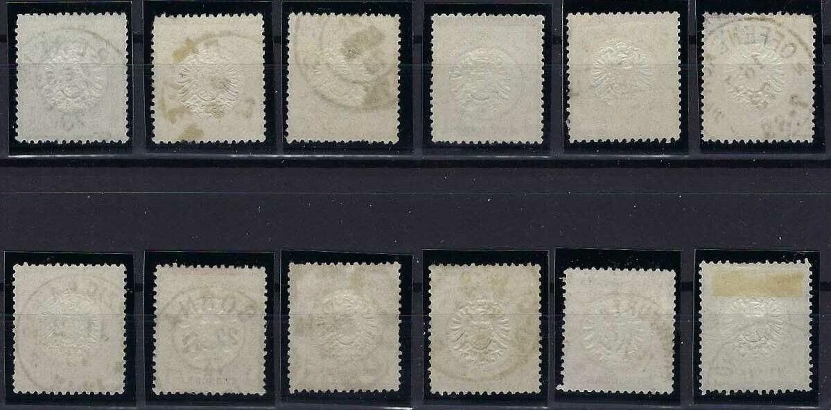 Tutti i francobolli: Deutsches Reich 1872 Schild, verschiedene Werte gest. – Usato da Hitzkirch venduto da walti1959 3