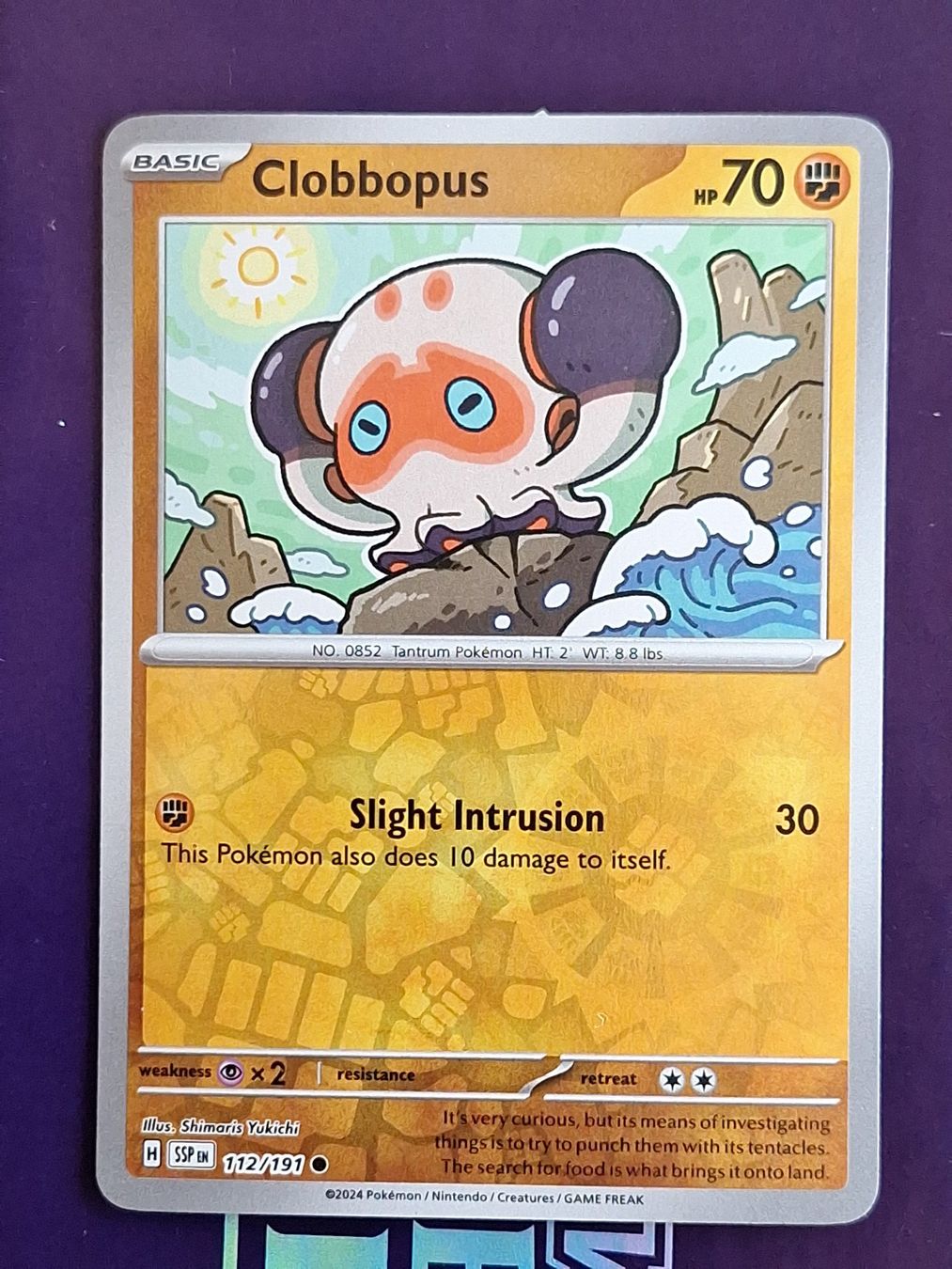 Pokémon Carte collezionabili: Clobbopus - Reverse Holo - Pokemon Surging Sparks – Usato da Altstätten SG venduto da GGsGameshop