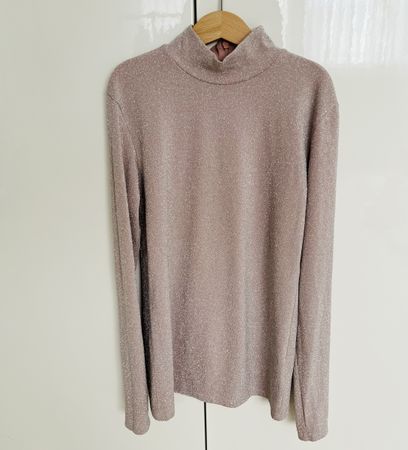 Hallhuber Glitzer Top Shirt, Gr S Stehkragen