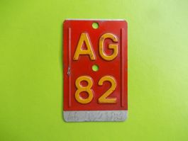 Velonummer / Fahrradnummer AG 82