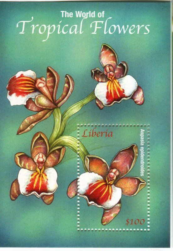 Tutti i francobolli: Block "Orchideen". Liberia – Nuovo e nell'imballaggio originale da Basel venduto da Butsch5