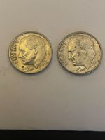2 USA Silbermünzen Roosevelt Dime 1964 guter Zustand