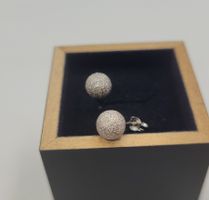 18 Karat 750 Weiss Gold Kugeln mattiert Ohrstecker