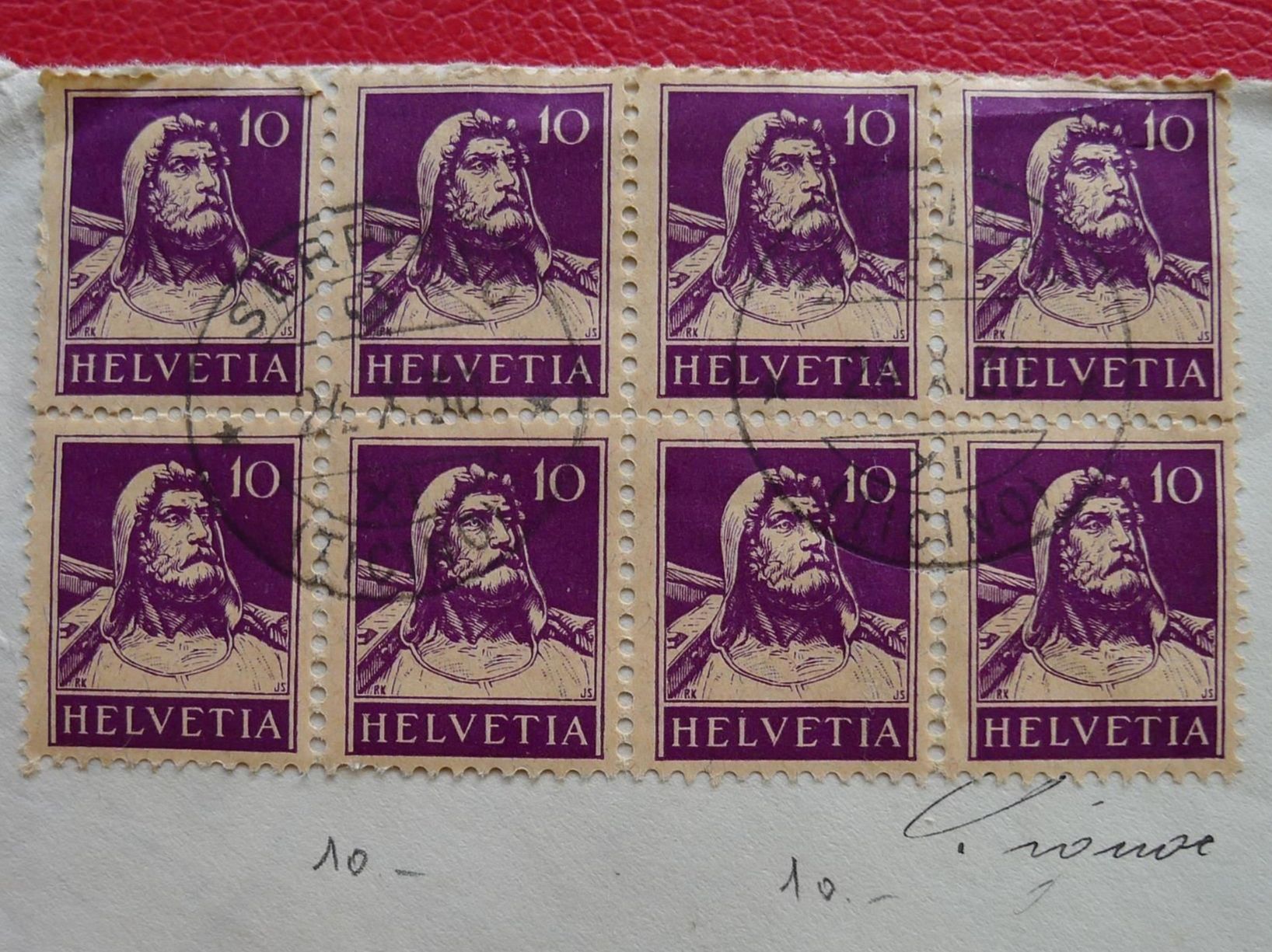 Tutti i francobolli: 1930, 8er-Block, auf EXPRESS von SERRANO, Express ! – Usato da Sursee venduto da Luzernerraute 1