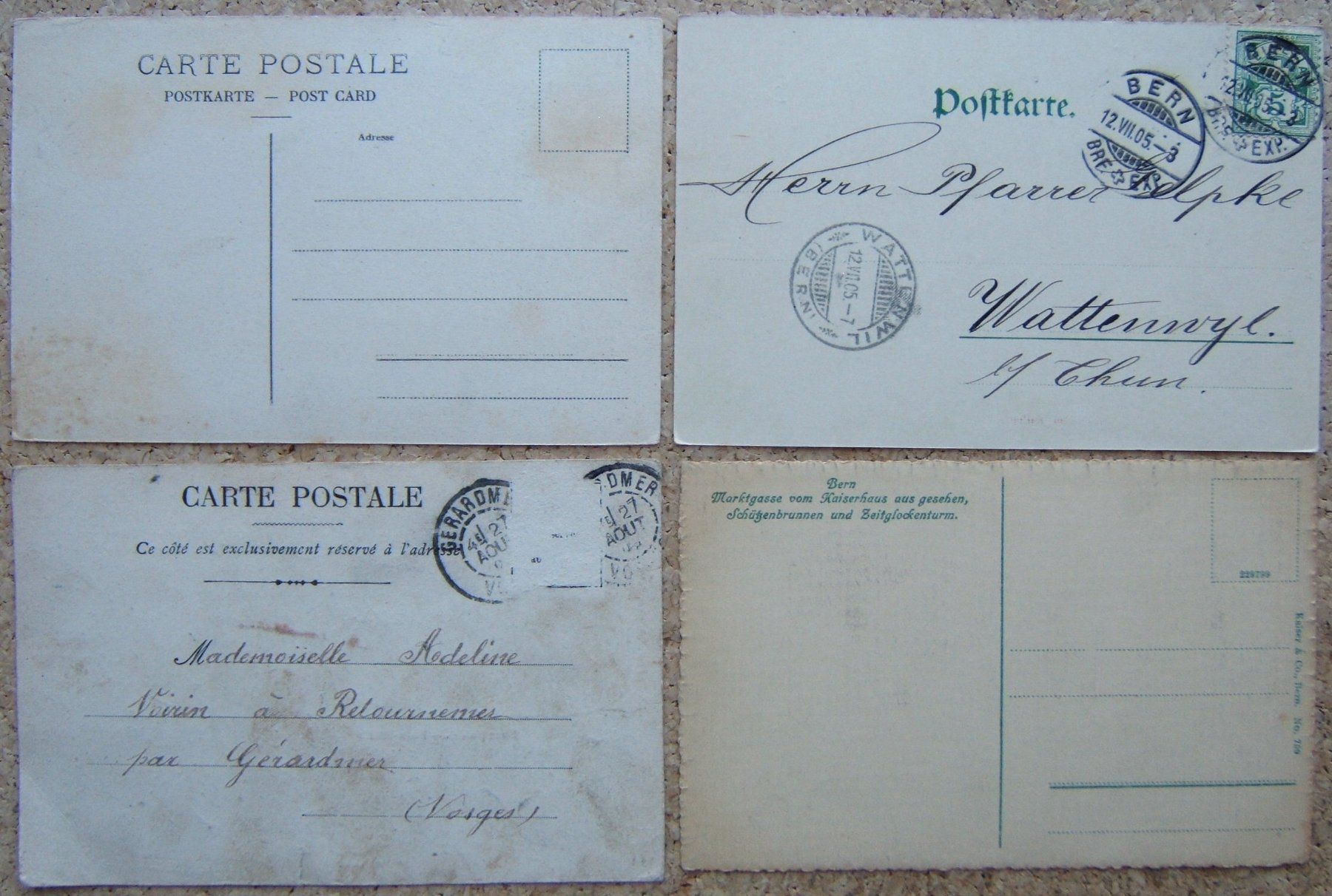 Cartoline postali: 7 AK BERN 1905 - 1953 – Usato da Brunnen venduto da Nonne04 2